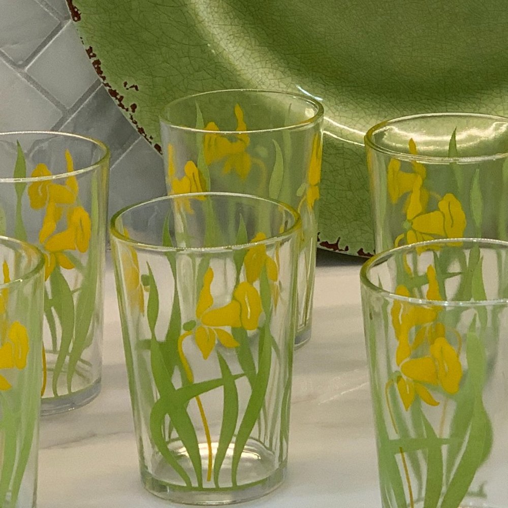 Vintage 1950s Kraft Swanky Swig Juice Glasses (set of 8)